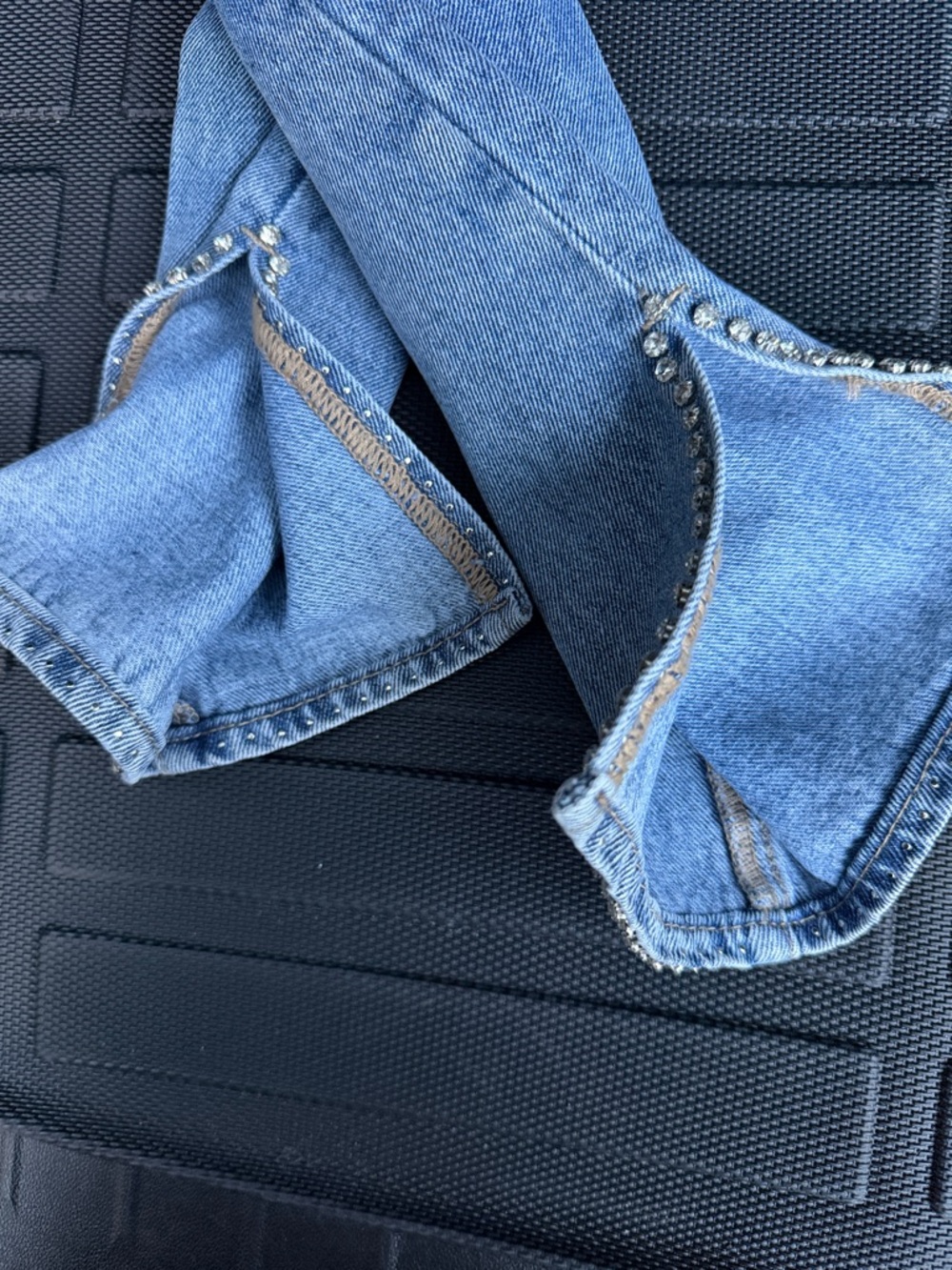 Fabulous Blue Skinny Jeans with Embellished Cuff - Picture 6 of 7